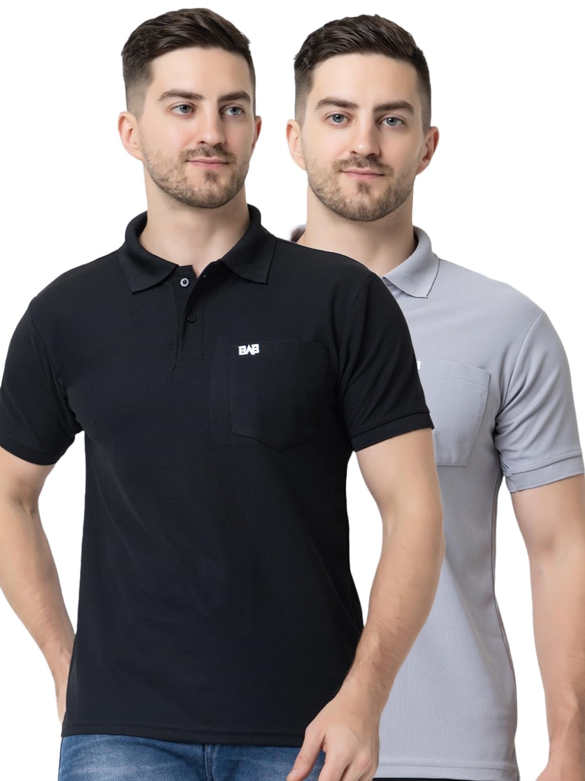 bab being beast apparel BAB Men's Regular Fit Half Sleeve Polo T-Shirt with Pocket | Men Polo T Shirt | Mens Collar Tshirt | Soft Feel Tshirts Pack of 2-picture-19