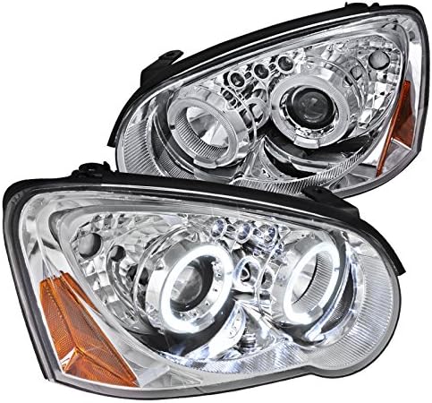 Spec-D Tuning 2LHP-WRX05-TM Subaru Impreza Wrx Sti Jdm Clear Chrome Halo Led Projector Head Lights