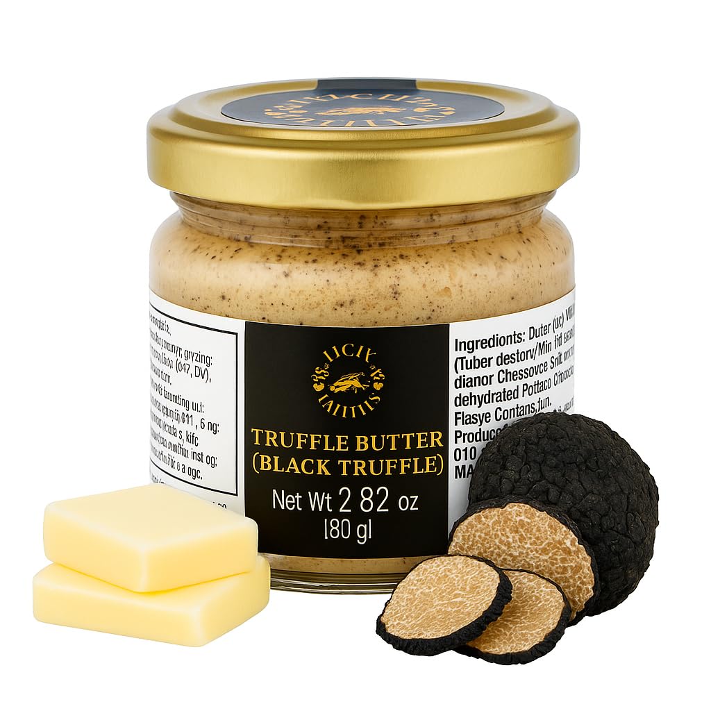 Luca's Truffles BlackTruffle Butter 2.82 oz – Original Italian Truffle Butter from Fresh BlackTruffles, Non-GMO, Grass-Fed, Gluten-Free – Imported from Family-Owned Farms in Italy