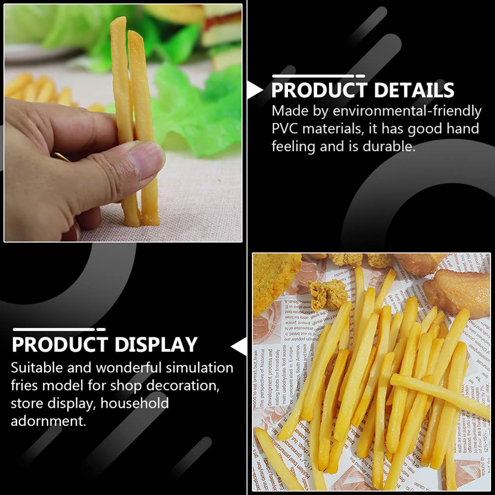 NUOBESTY 30 sztuk sztucznych frytek, symulacja fast food, sztuczna żywność, model realistyczny, francuskie frytki, do kuchni, zabawek, dekoracji