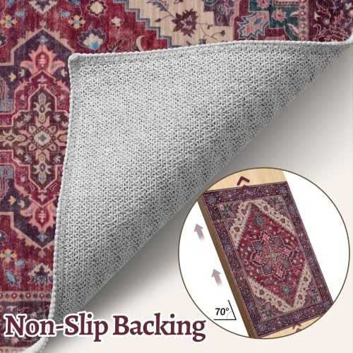 Image of Tangsoo Oriental Small Area Rugs for Entryway, Non Slip 2x3 Washable Rug