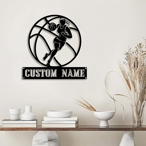 Decoración de pared de baloncesto personalizada con 16 colores de luz LED, control remoto, nombre personalizado, letrero de neón, tema deportivo,