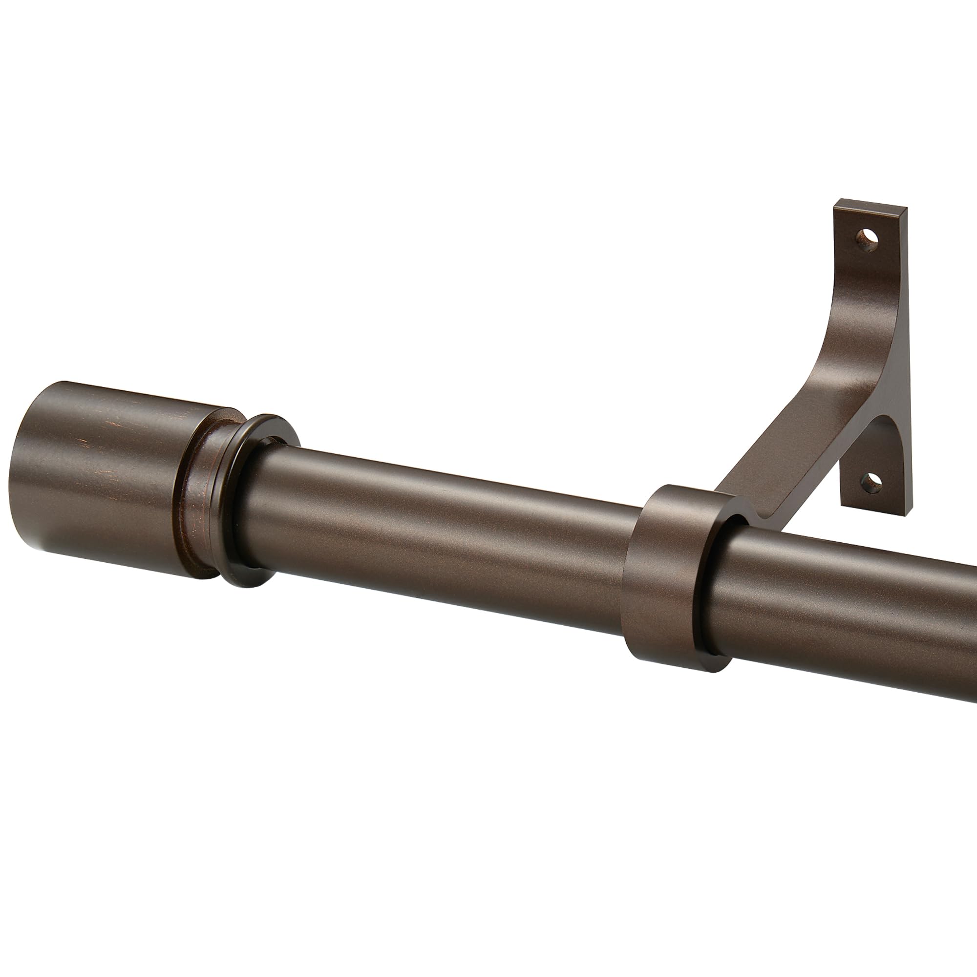 Photo 1 of Curtain Rods for Windows 48 to 86 Inches - Aluminium Finials and Brackets - 1 Inch Decorative Window Rods - Adjustable Heavy Duty Curtain Rod - Wall & Ceiling Mounted - Dark Bronze Gold