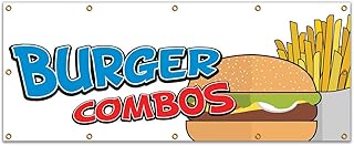 Burger Combos 120" Banner Concession Stand Food Truck Single Sided