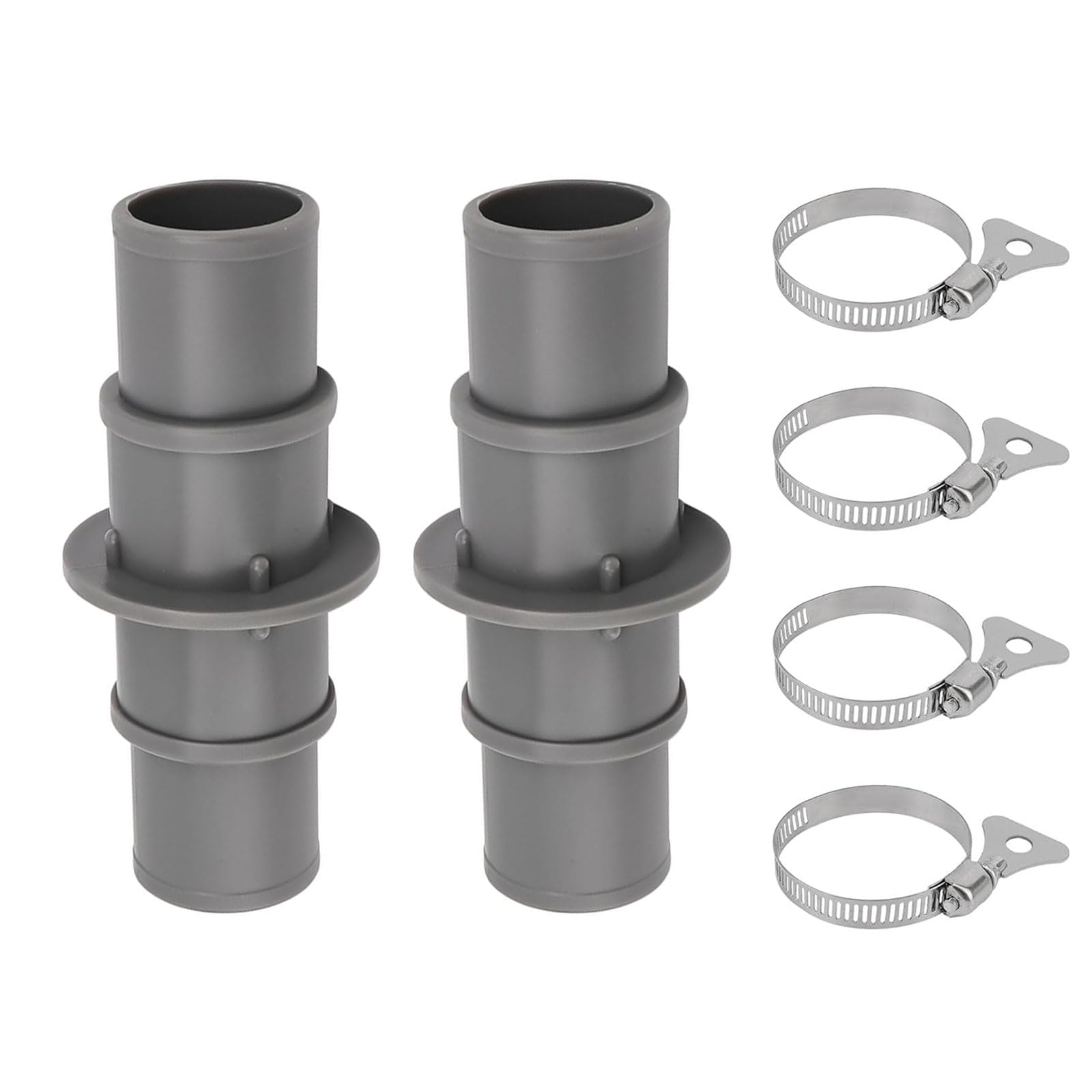 Nmflab Multicolor 2Pcs Multi Purpose Pool Vacuum Hose Adapters Suitable For 1.25 & 1.5 Inch Diameter Hoses For Efficient Cleaning Stainless Steel Grip Pool Hose