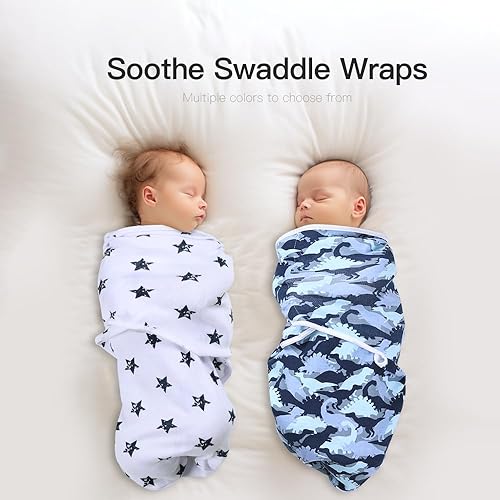 Miniatura 5 de Paquete de 3 saco de dormir para bebé recién nacido, fácil de ajustar de 0 a 3 meses (rosa02)