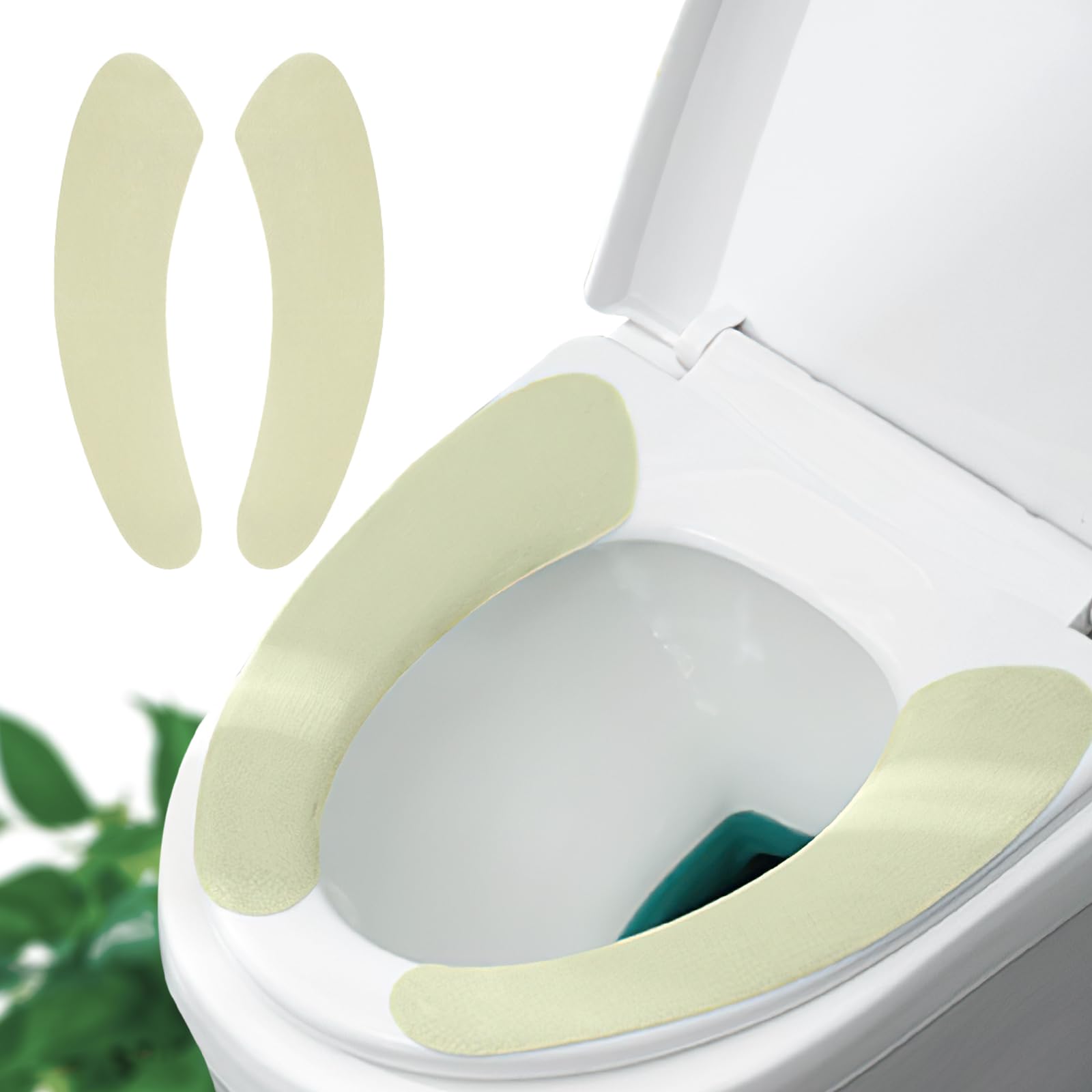 Iensen Thin and Warm Toilet Seat Cover Pad – Self-Adhesive, Adjustable and Cut-to-Fit, Comfortable and Easy to Clean, Perfect for Home Bathrooms (Green)