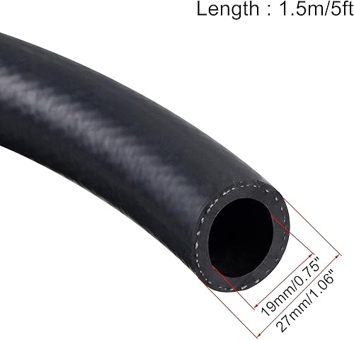 Miniatura 11 de uxcell Manguera de línea de combustible ID de 15/16", tubo de aceite de 1 11/32" OD 5 pies negro para motores pequeños