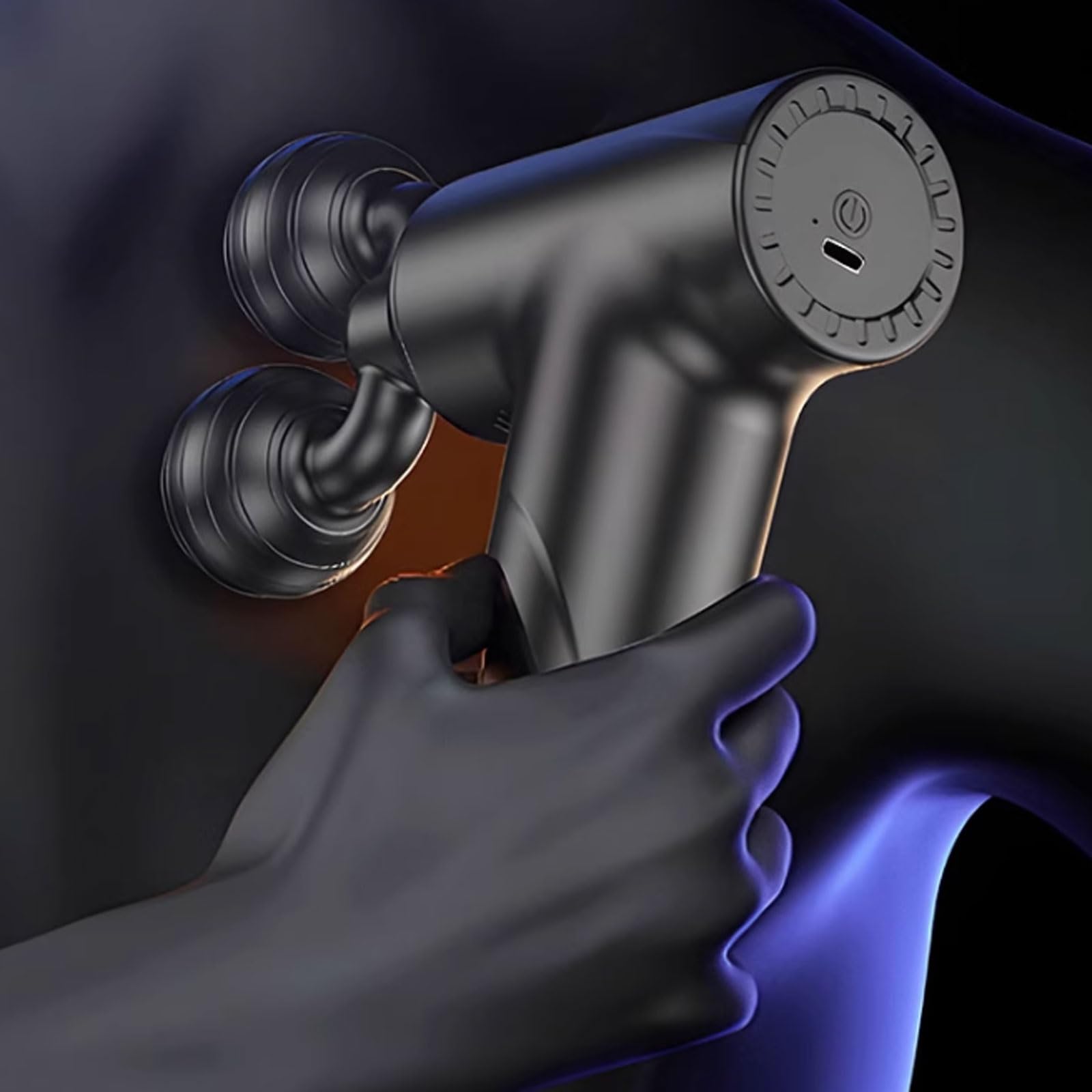 Cichy plastikowy pistolet do masażu z 3 prędkościami, wygodny masażer perkusyjny, cichy, mocny ręczny masażer, do użytku domowego i biurowego, kompaktowy (1 komora)