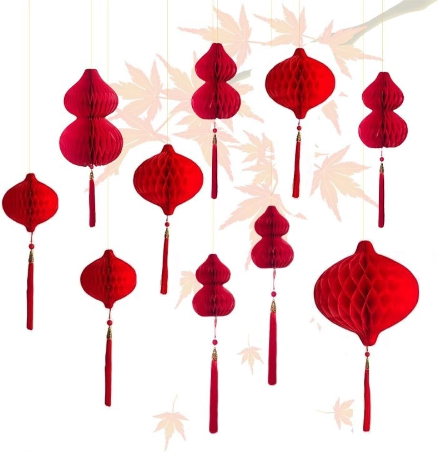 提灯 ちょうちん 10個パック 中国風吊り下げ提灯 結婚式 パーティー 新年装飾 祭り用品(20cm)