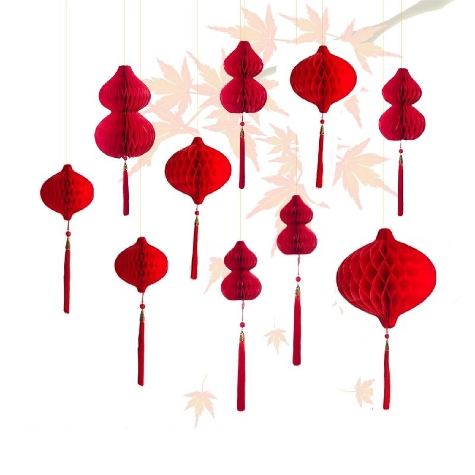 Papierowe Lampiony 10 Sztuk Chińskich Wiszących Lampionów Papierowych, Dekoracja Na Wesele I Nowy Rok Dekoracje Imprezę(10cm)