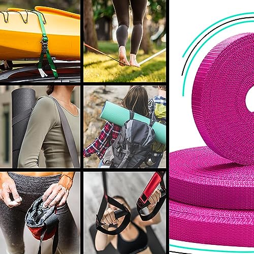 Image of TECEUM 3 /4 inch & 5 /8 inch & 1 inch & 1.5 inch & 2 inch Webbing - 10 25 50 Yards - 40+ Colors - Heavy Duty 1 Inch 1.5 Inch 2 Inch Backpack Straps - Webbing for Outdoors Indoors Crafting DIY