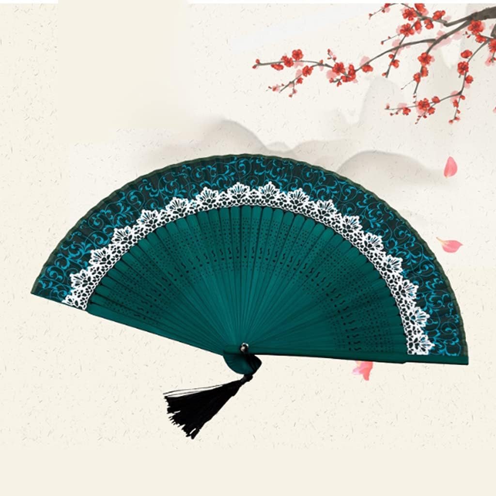 Chinese Folding Fans Hand FansHandheld Folding Fan Chinese Style Women's Folding Fan，Retro Classic Dance Fan with Tassels for Wedding Gift Party Favors Vintage Handheld Folding Fanlo