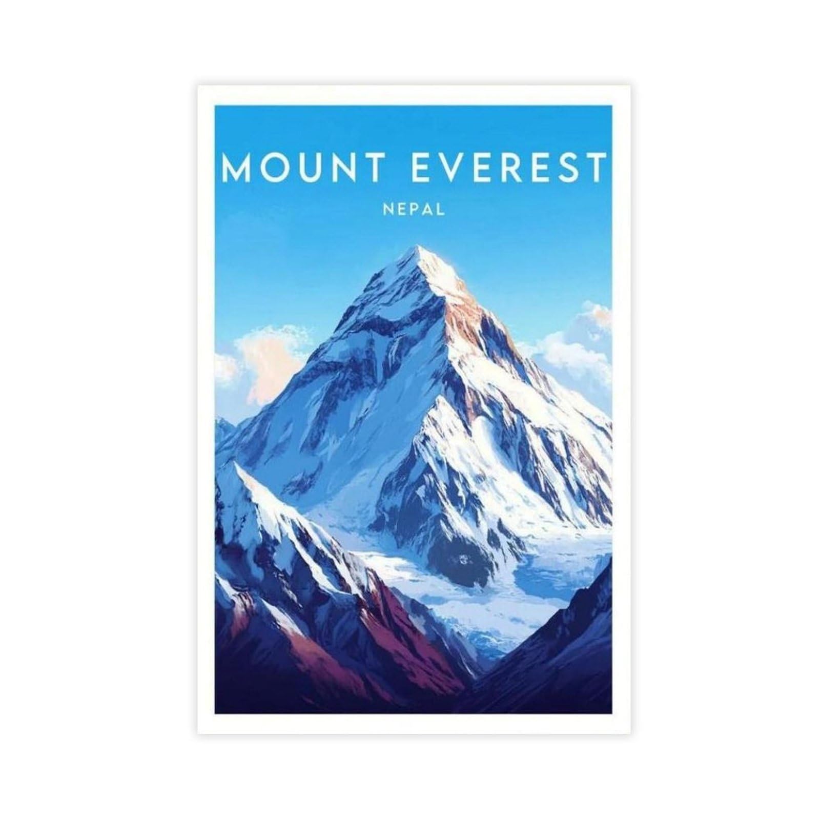 Qgvbgf Mount Everest Travel Print - Nepal Canvas Poster Wall Art Decor Print Picture Paintings For Living Room Bedroom Decoration 12X18inch(30X45cm)