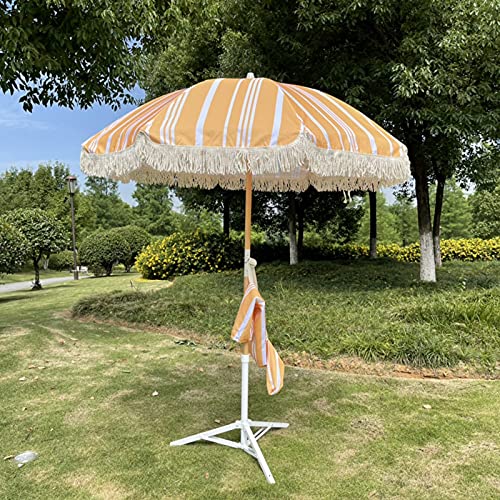 Parasol de plage hôtel en bois avec filet crème solaire