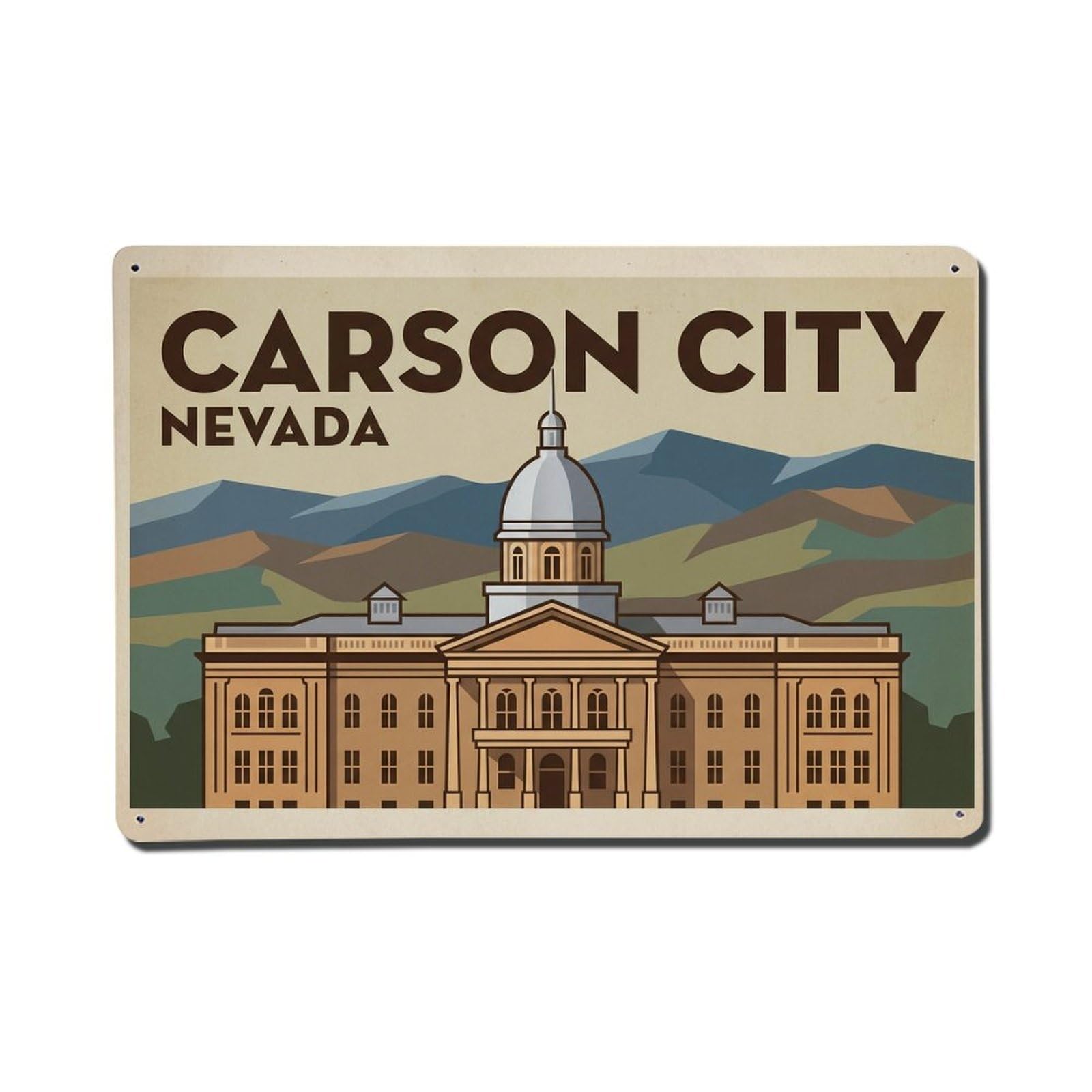 Xanthor Style Vintage Travel Usa Carson City Metal Tin Sign
