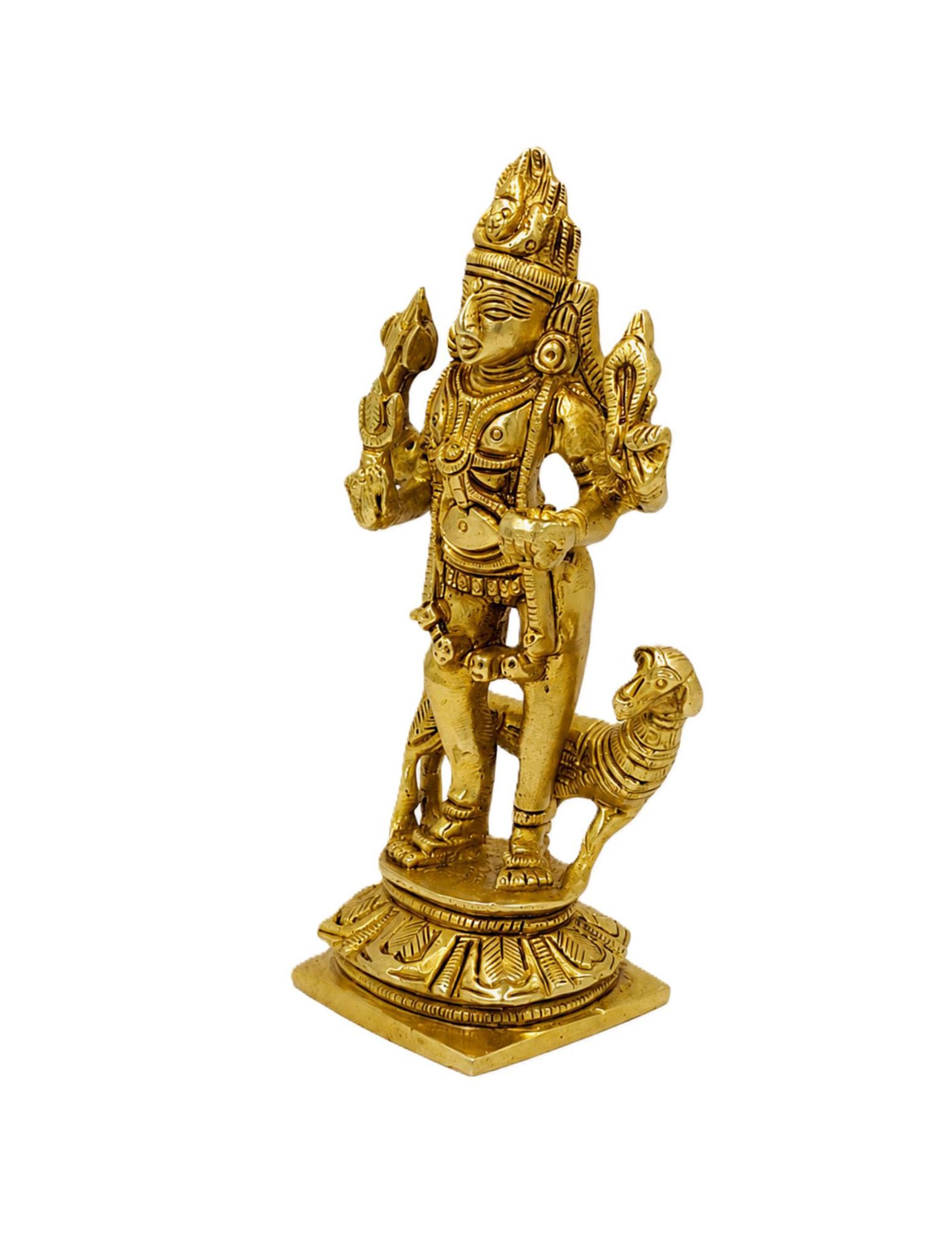 Brass Kaal Bhairav Statue - Protection & Home Decor -4 Brass Kaal Bhairav Statue - Protection & Home Decor -4