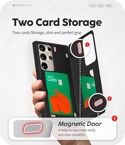 Miniatura 710 de GOOSPERY Parachoques magnético para puerta compatible con Galaxy S23, tarjetero tipo cartera, cierre automático, protección de doble capa resistente