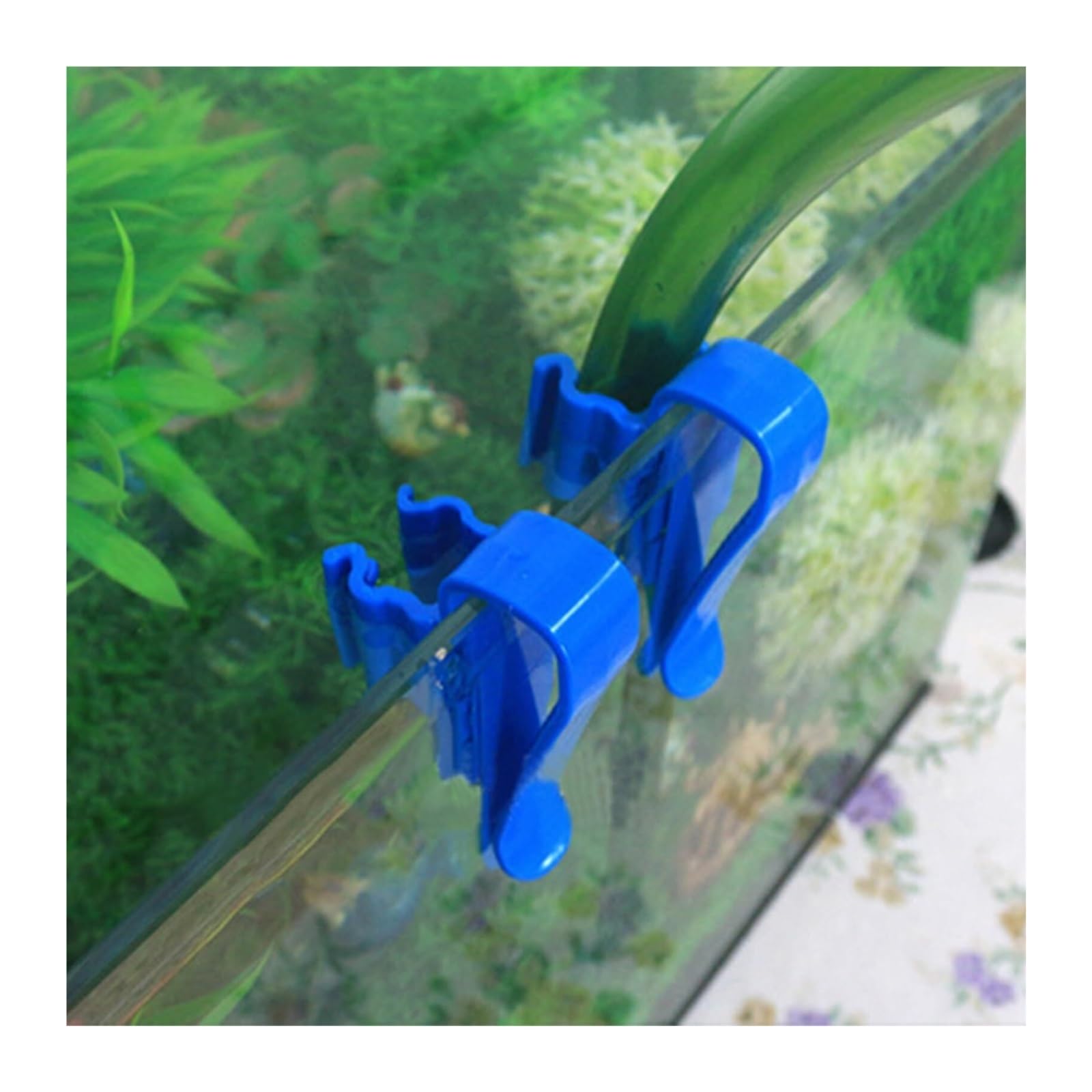 1 Packung Aquarium-Schlauchschellen, verstellbarer Aquarium-Rohrhalter für Schläuche mit 0,8 cm - 1,6 cm Durchmesser, schwarze Kunststoff-Montageklemmen für Wasserwechsel und Reinigung