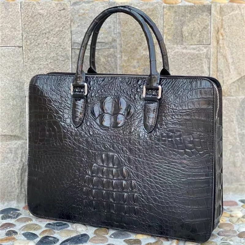 Exotic Genuine Crocodile Skin Password Lock Zipper Closure Male Briefcase Authentic Alligator Leather Men Top-handle Handbag3