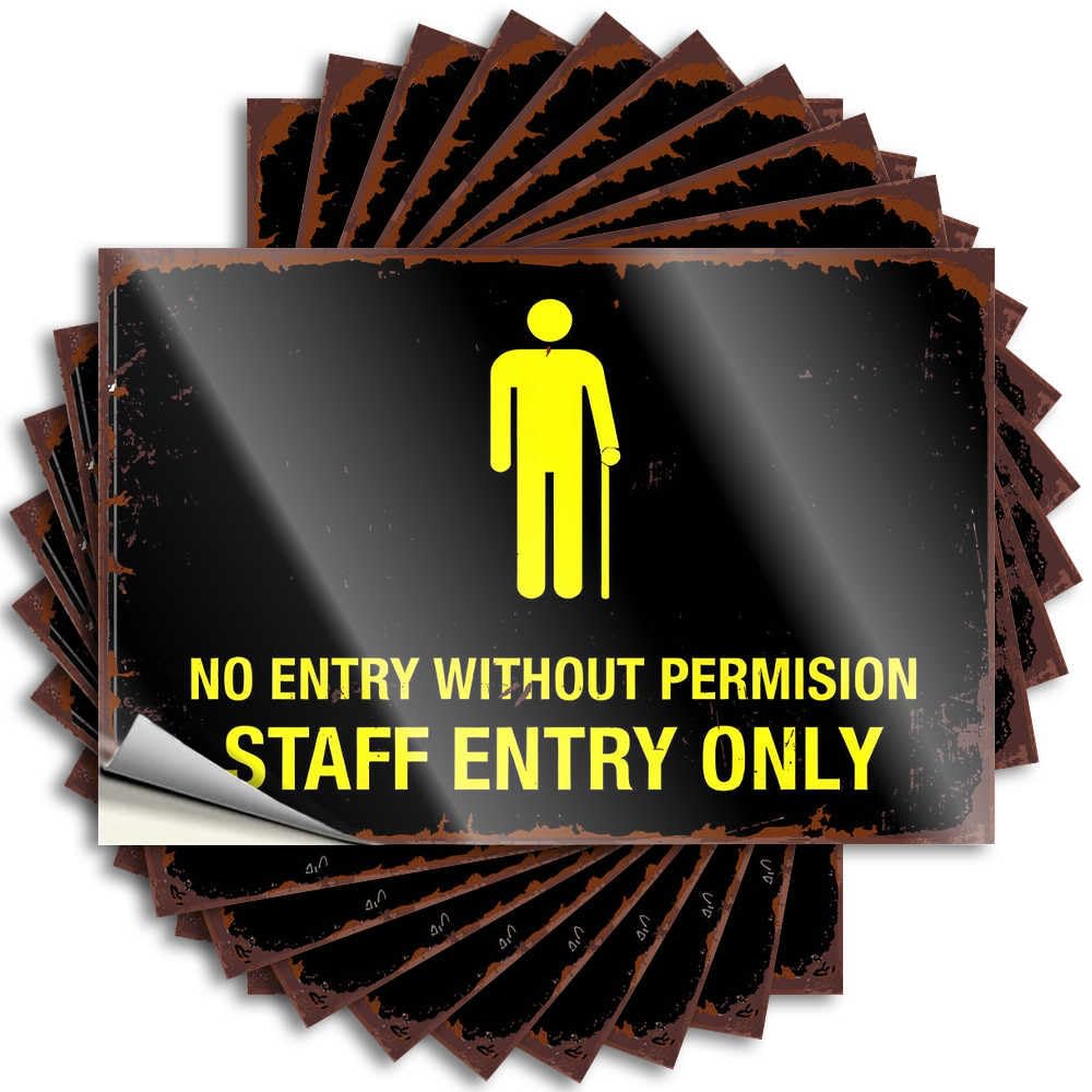 Cheap Quote Aesthetic Decals, Outdoor Bar Decor Cute Pattern Design for Outside Notebook | Wall Removable Vinyl Restricted Access: Staff Entry Only Signage(8X12CM)