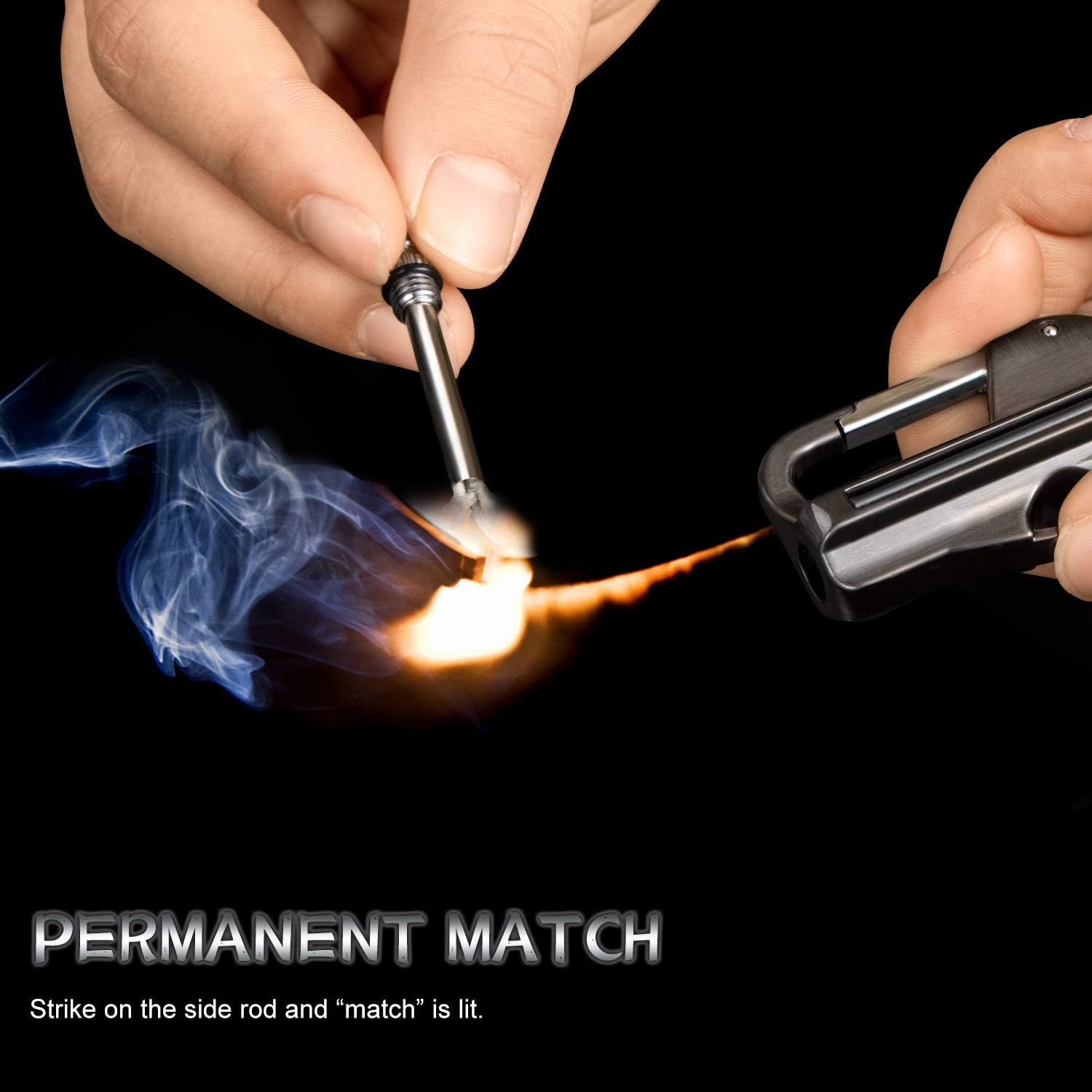 Morisk 2 Pack Permanent Match Keychain with Bottle Opener, Waterproof Flint Fire Starter Survival Match, EDC Key Chain Firestarter/Forever Matches for Outdoor Emergency, Cool Men’s Gift : Sports & Outdoors