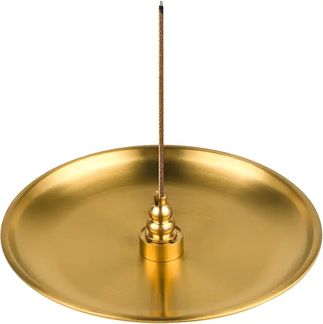 Soporte de Incienso 3 en 1 de Latón - Porta Incienso con Colector de Cenizas