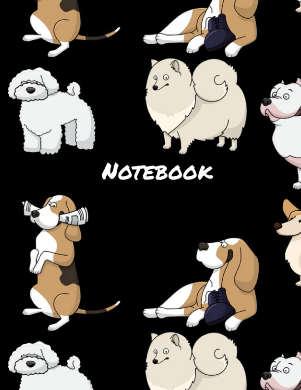 Cartoon Dogs Notebook: Dog Notebook, Animal Notebook, Dog Lover Notebook, Composition Notebook, Journal, Diary, with 120 College Ruled Pages, 8.5x11, Gift for Writers