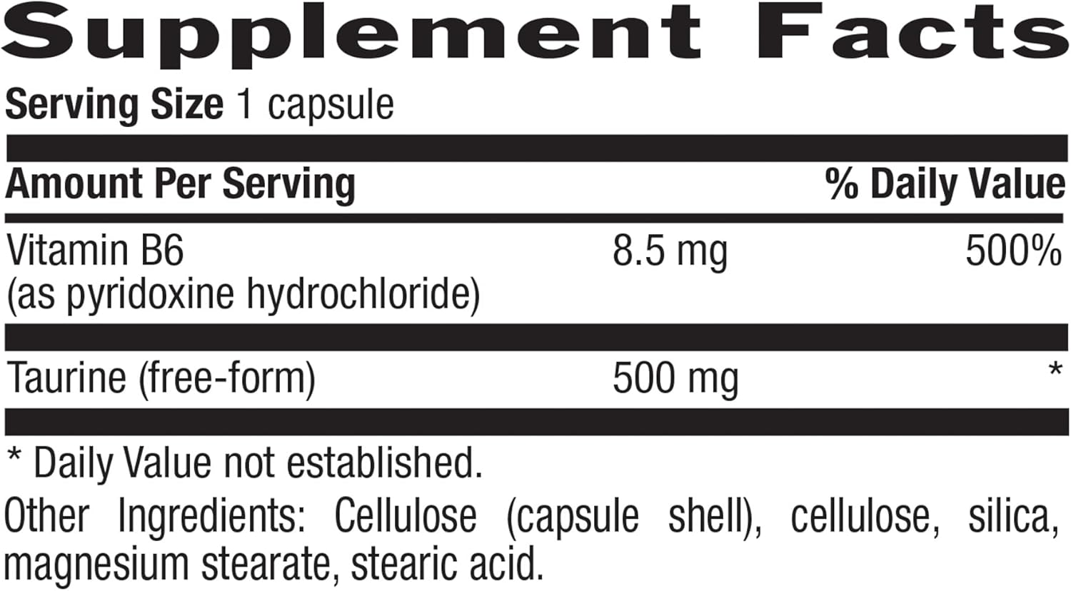 Country Life Taurine Supplement 500mg - Supports Cardiovascular and Nervous System- 100 Capsules - Image 2