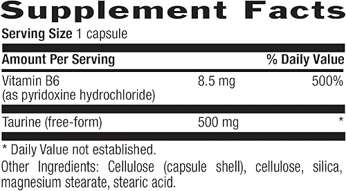 Miniatura 2 de Country Life Tapas de taurina, apoya la salud cardiovascular y el sistema nervioso, 500 mg, 100 cápsulas veganas, certificado sin gluten,