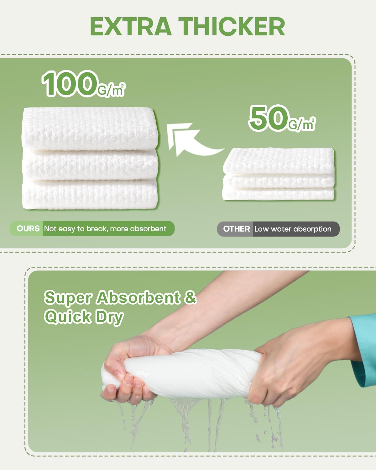 Serviette de Bain Comprimée Grande - 140 x 70cm Serviettes de Bain Jetables pour Voyage - Serviette Voyage Idéale pour Hôtel,Camping,Randonnée,Sport,Plage,Natation,Vacances[24 Pack Vert]