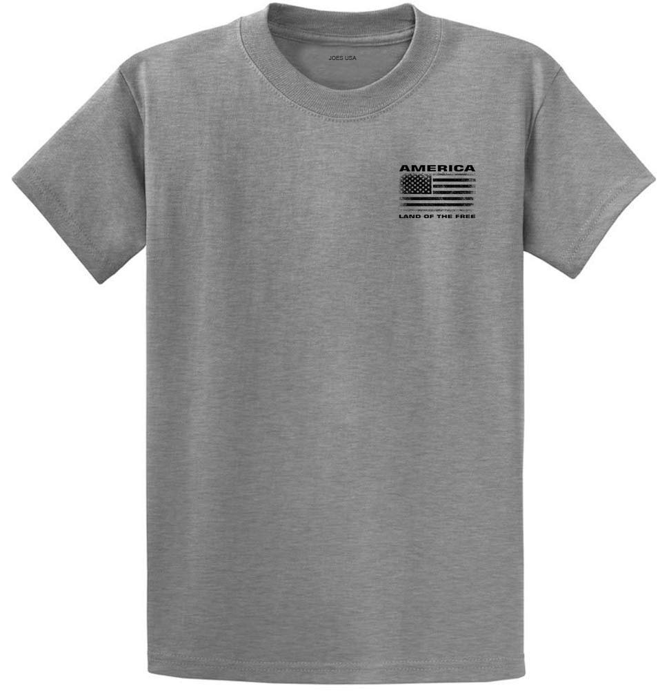 Joe's USA Vintage America Land of The Free Flag T-Shirt-AthleticHeather/b-3XLT