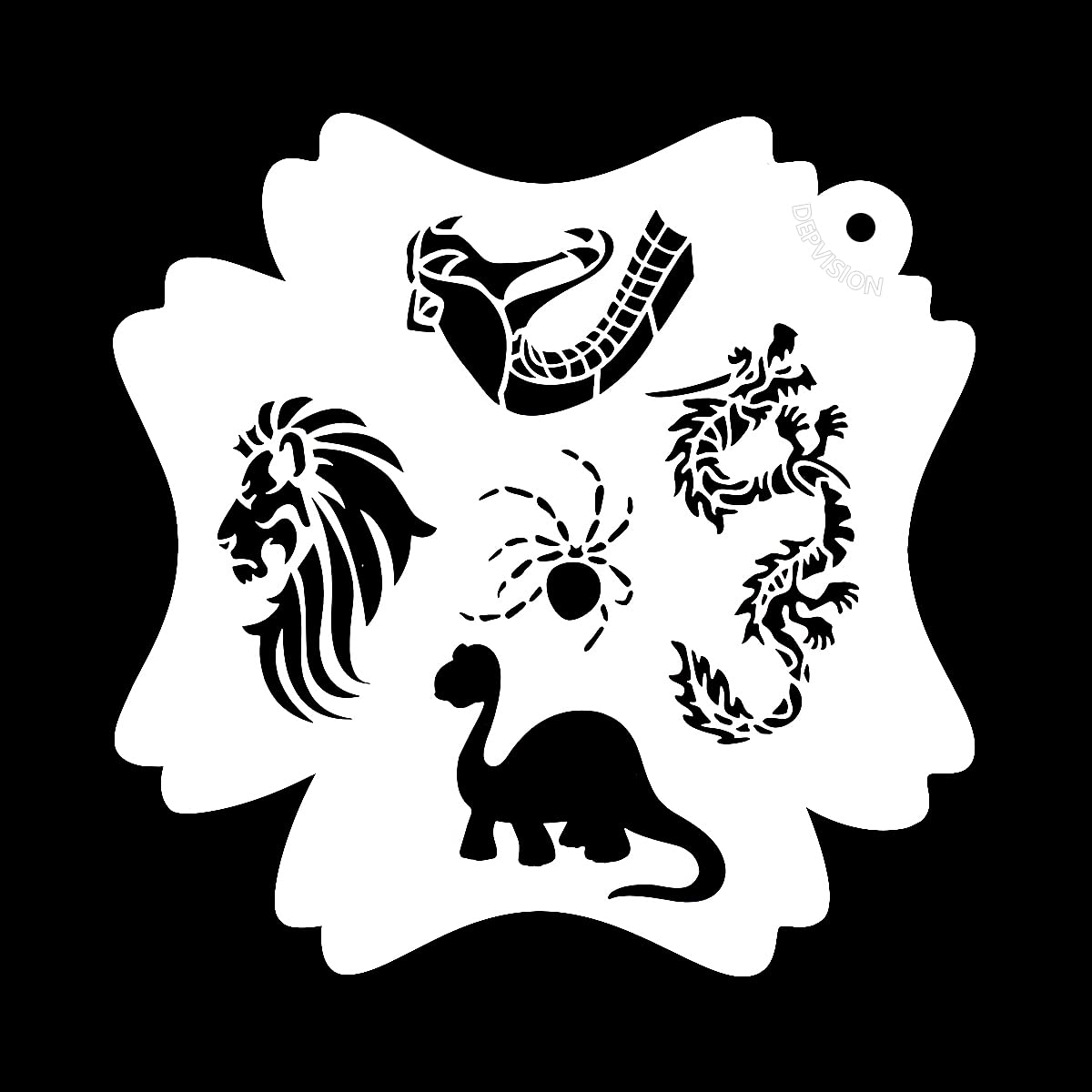 Depvision Reusable Face Paint Stencils for Face Body Art Painting Halloween Party Makeup Stencils (Animal Print)