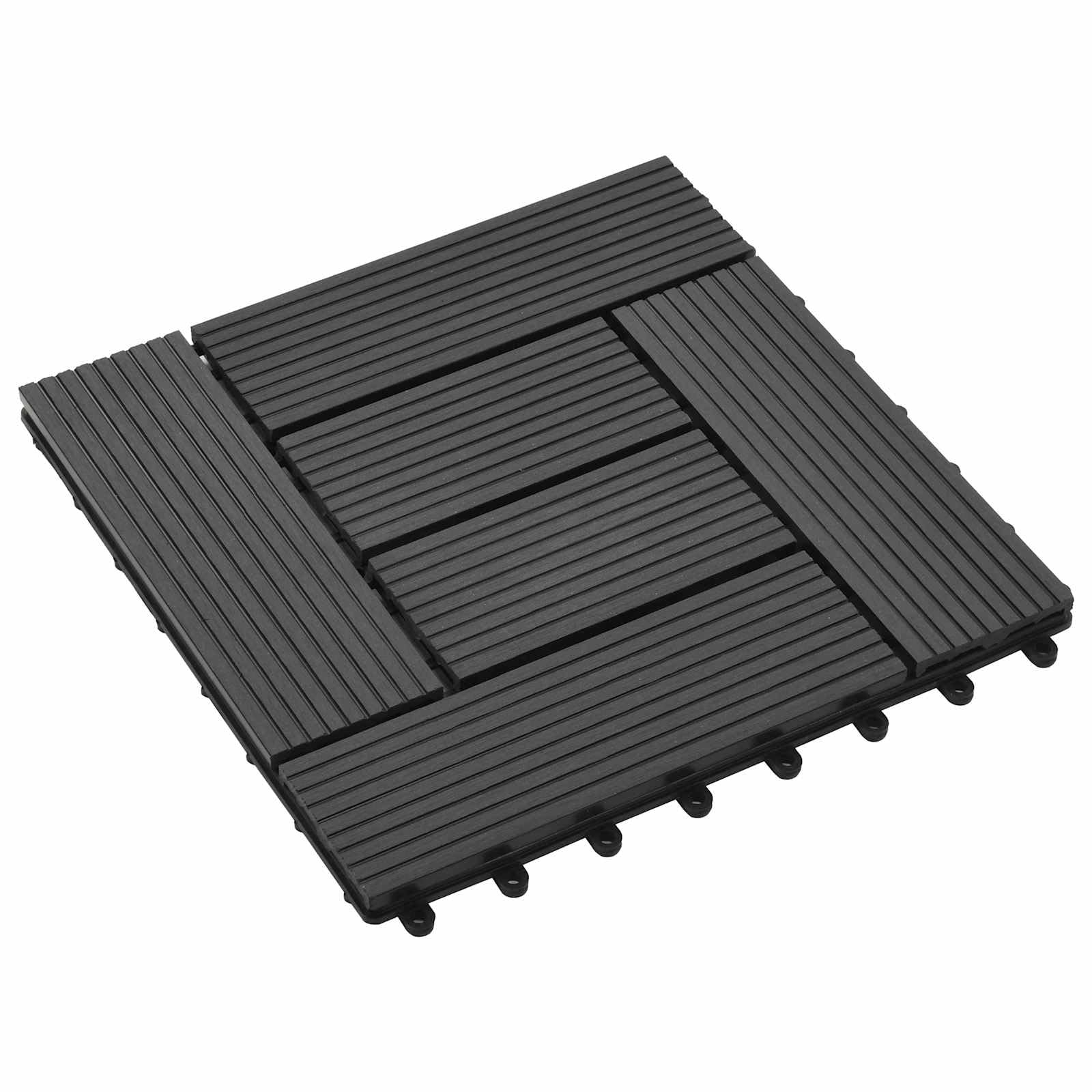 Generisch Terrassenfliese 11 STK. Schwarz 30 x 30 cm WPC,Haushaltsbedarf,9 kg-42046671