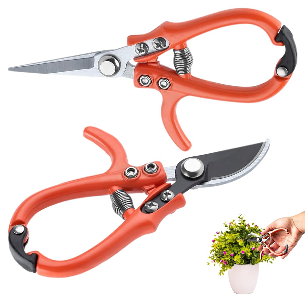 HASTHIP® 2Pcs Pruner Pruning Shears Kit - High Carbon Steel Garden Shears Pruning - Garden Pruners & Flower Thinning Shears - Ergonomic Garden Snips Clippers with Safety Lock - for Gardening Work (B0D37WF2SX) Amazon Price History, Amazon Price Tracker