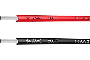 14 AWG Electrical Wire Cable, 20 Feet - [10ft Black, 10ft Red]...