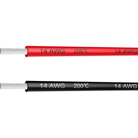 14 AWG Electrical Wire Cable, 20 Feet - [10ft Black, 10ft Red]...