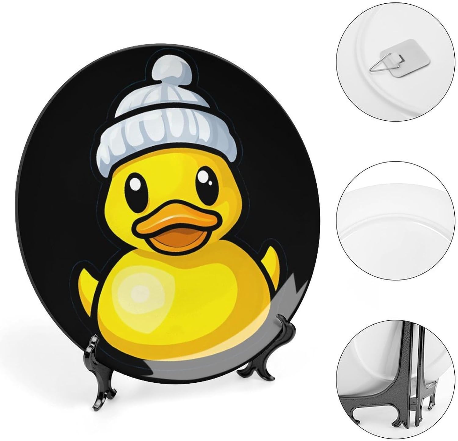 Rubber Duck with Hat Bone China Decorative Porcelain Plates Dinnerware Ornaments