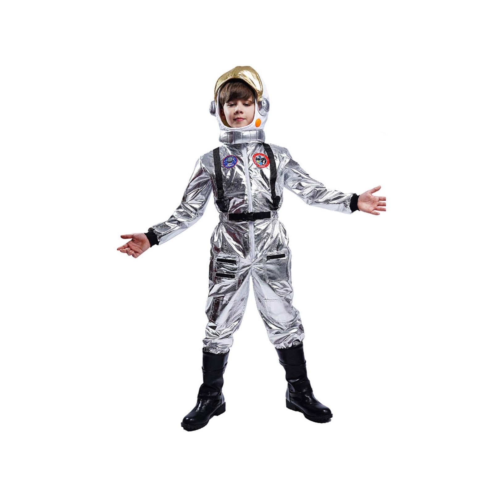 Generico Costume Halloween Bambini con Stile Astronauta per Festa Scuola Teatro Carnevale Dolcetto o Scherzetto Vestito Facile da Indossare Comodo Costume Carnevale Bambini