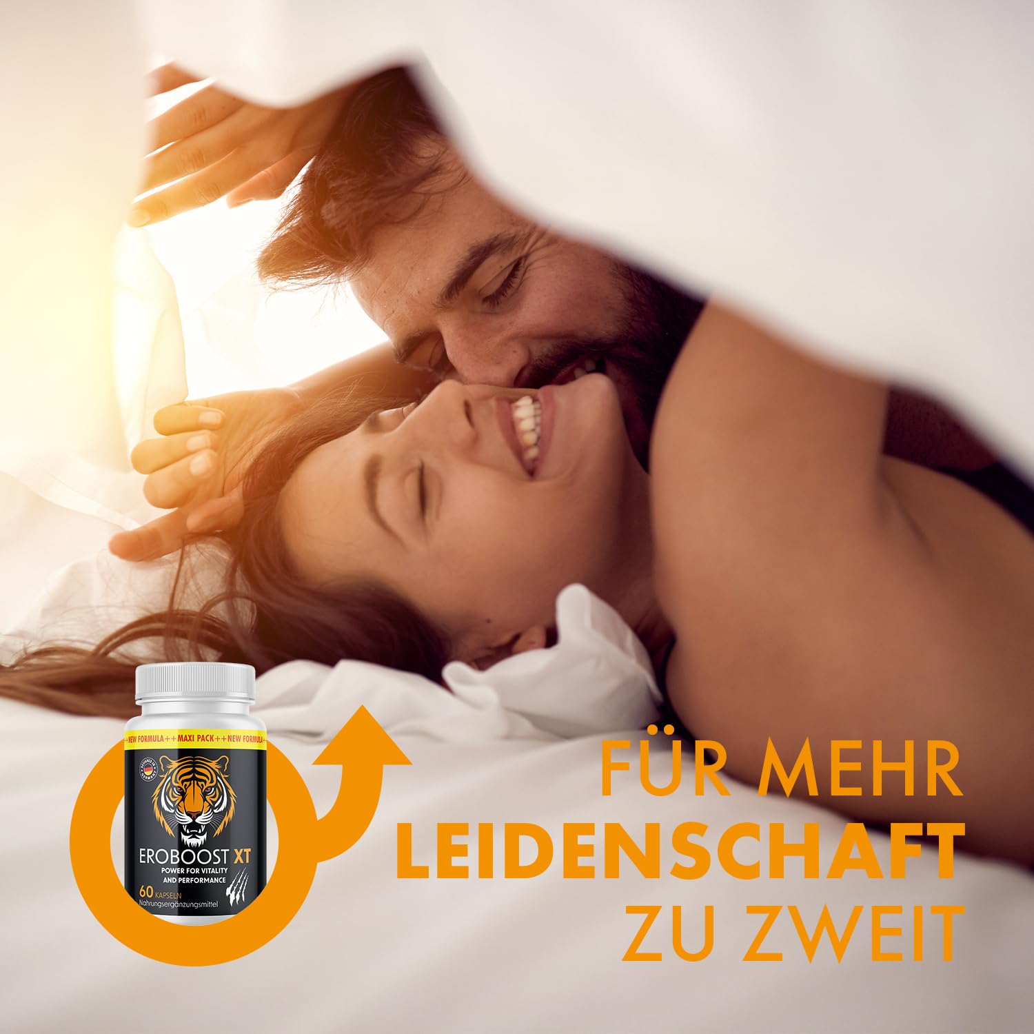 Eroboost XT – für Männer mit L-Arginin, Maca & Zink - Unterstützt die Fruchtbarkeit - 60 Kapseln pro Dose