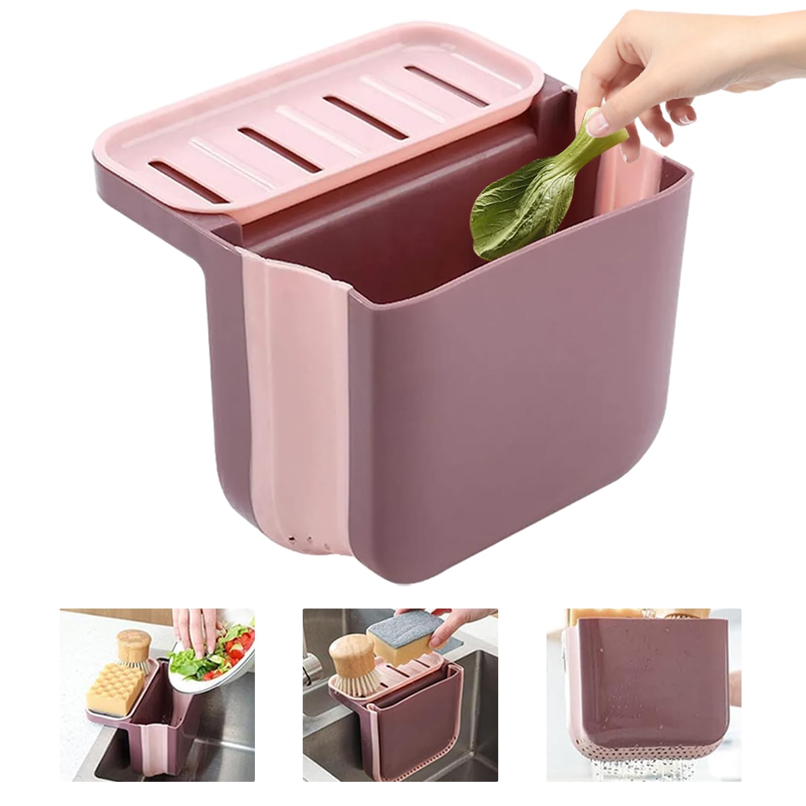 MaoXinTek Pattumiera Da 9 Litri, Pieghevole, In Plastica, Per Cucina, Armadio, Porta, Bagno, Auto, WC - Foto 2