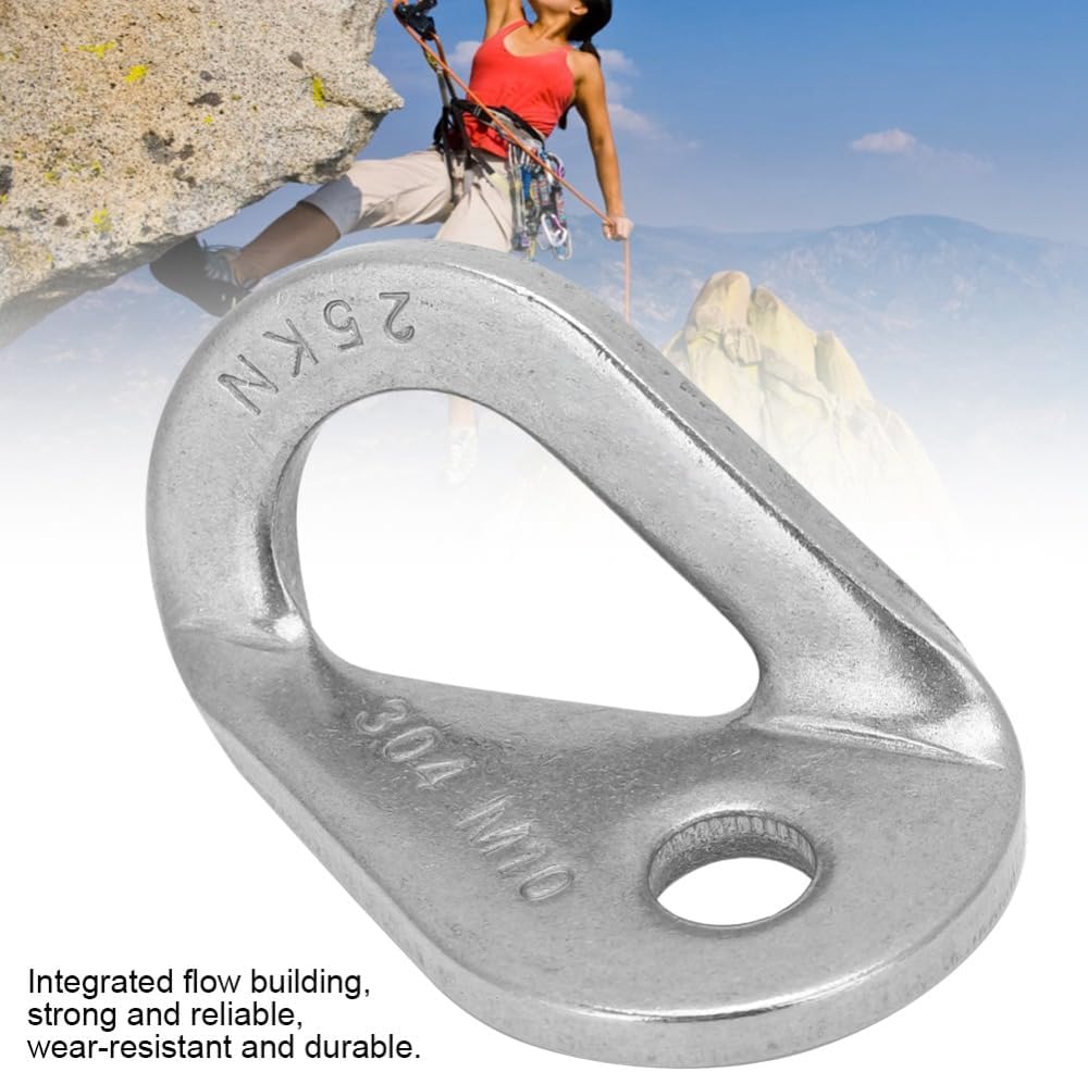25kN Climbing Bolt Hanger Stainless Steel Climbing Anchor Bolt Hanger Rock Climbing Rappelling Rescue Gear Installation,Fits for 10mm Bolt