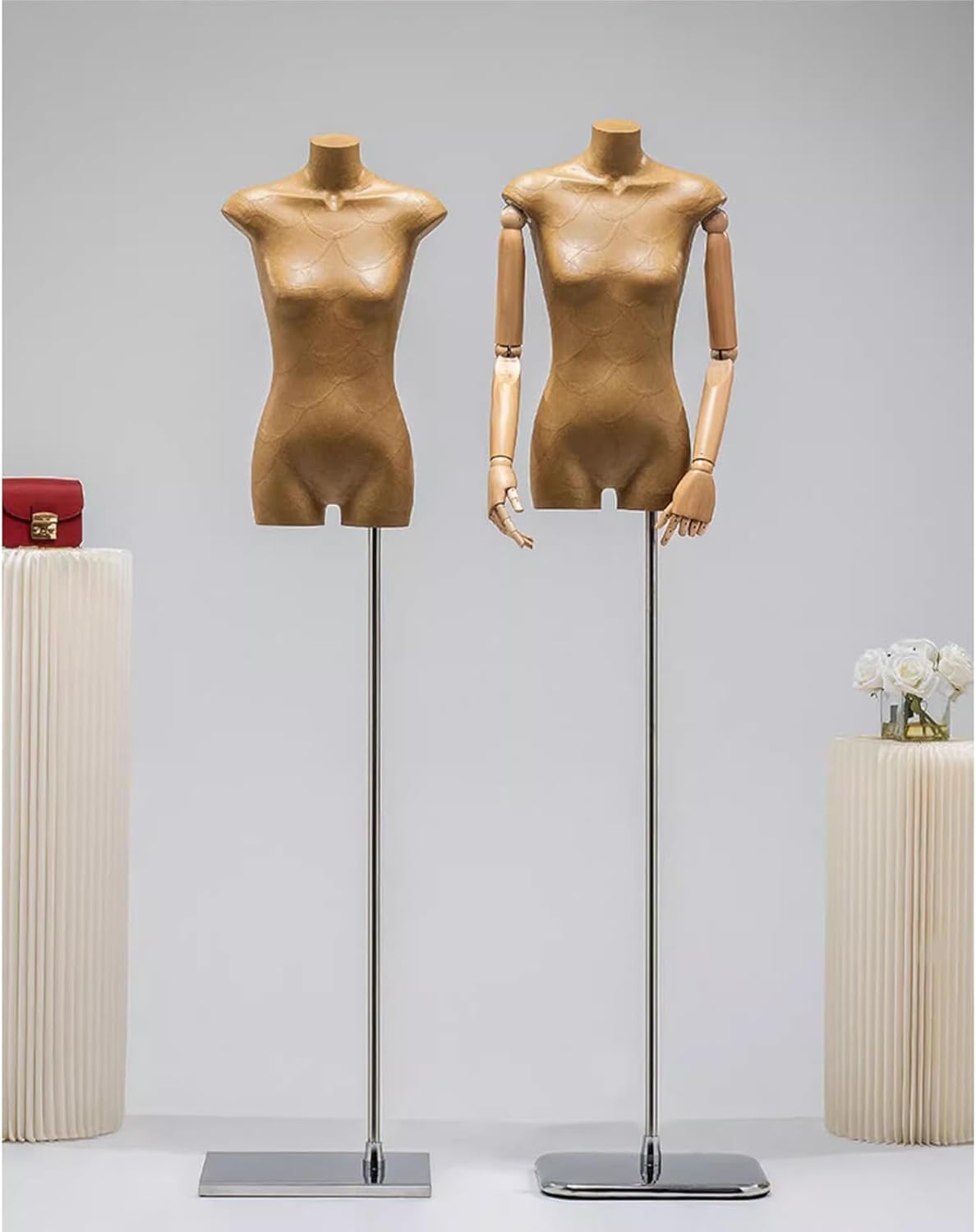Kraft Paper Material Dress Form Manikin Body Adjustable Height Metal Base Sewing Mannequin Large One Size(J One Size)