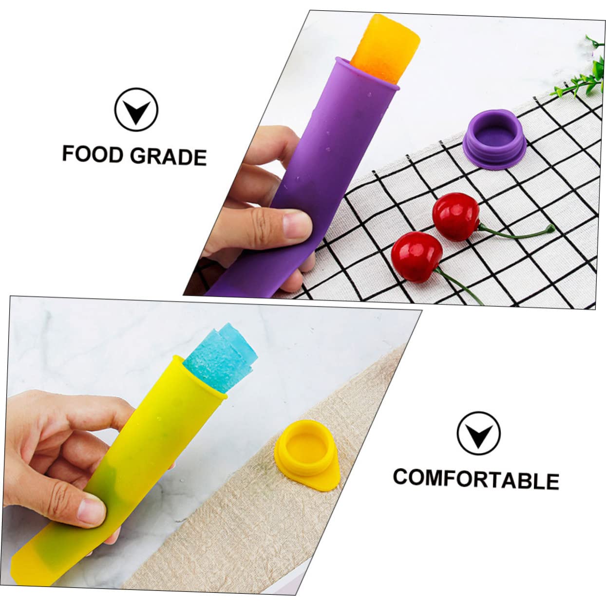 LIFKOME 18piezas Moldes De Silicona Para Helados Creativos Para Hacer Paletas Para Yogur y Postres Reutilizables y Fáciles De Limpiar