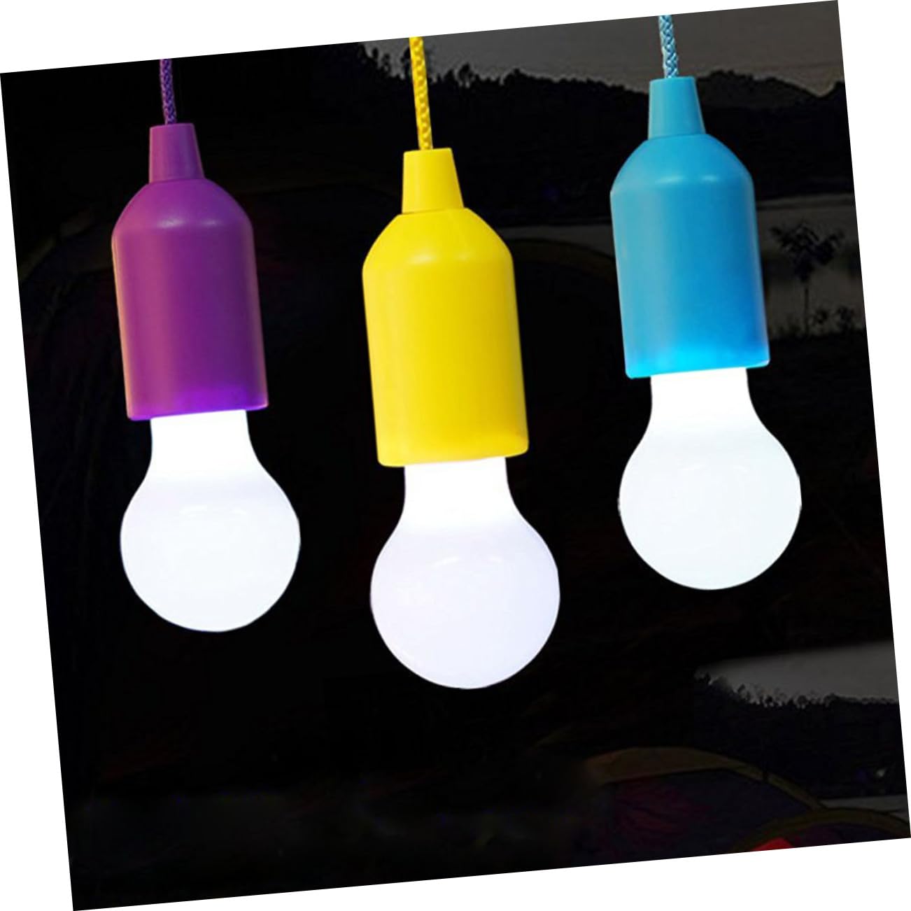 Toddmomy Luci Notturne LED Portatili a Batteria Corda, 4 Pezzi | Plastica, Illuminazione Versatile per Casa e Garage, Set Compatto Cavo