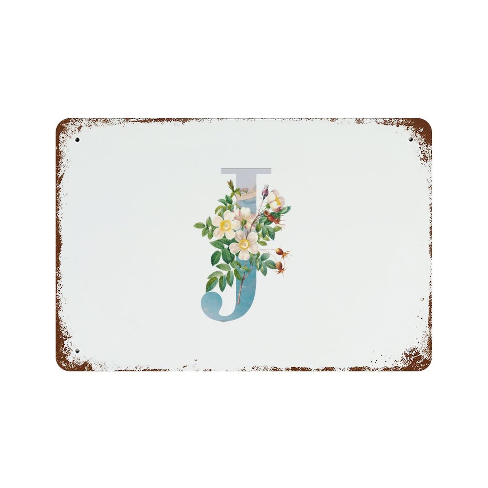 Lettre J florale deco retro de garage pour creer une ambiance vintage unique