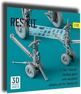Reskit RSU32-0088 1/32 F-14A Tomcat Landing Gears with Weighted Wheels Set for Tamiya kit (3D Printing)