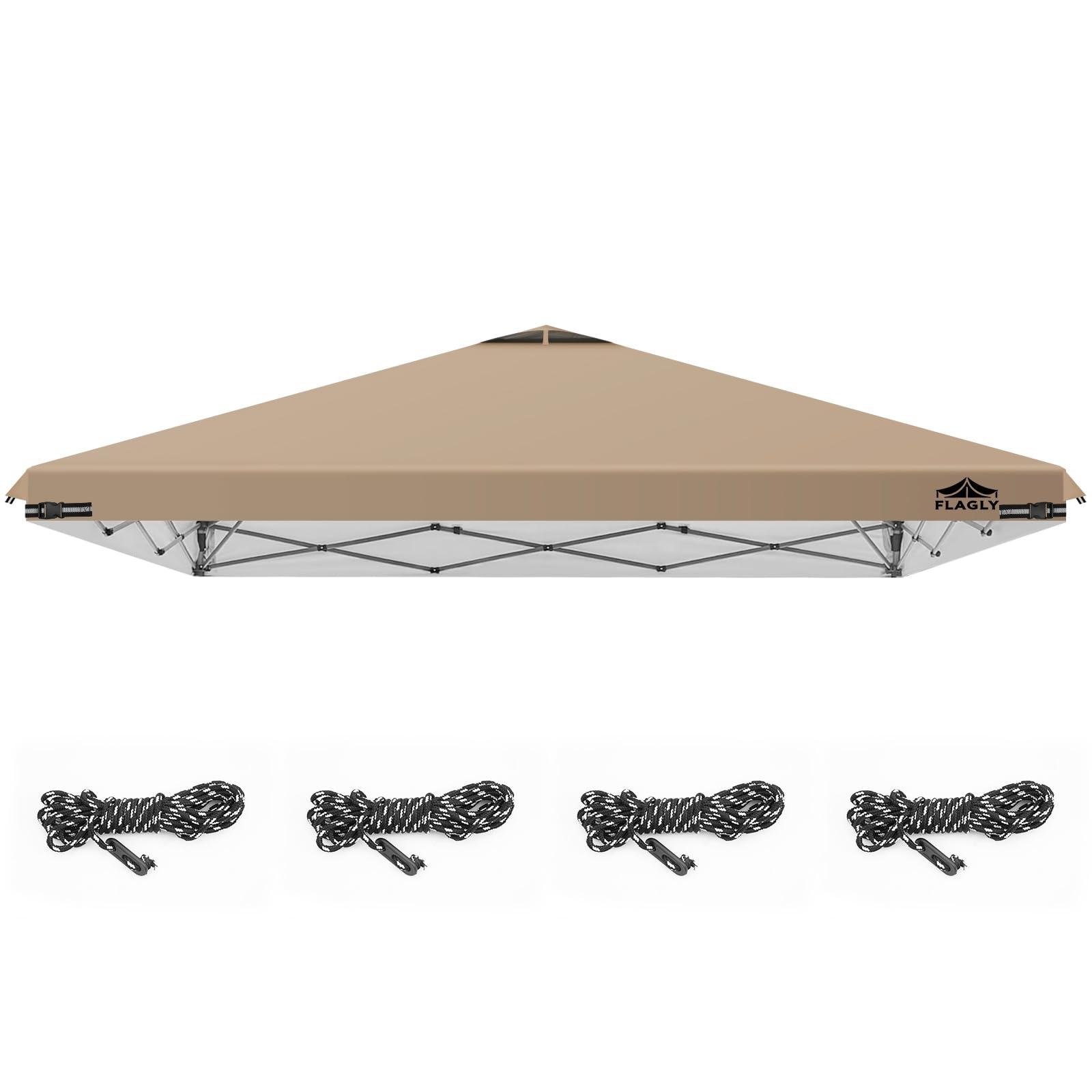 Photo 1 of 10x10ft Replacement Canopy Top with Air Vent, Waterproof & UV Protection Canopy Tent Top Cover for Straight Leg Canopy Frame - for Outdoor, Patio, Event, Trade Show (Khaki, 10x10ft)