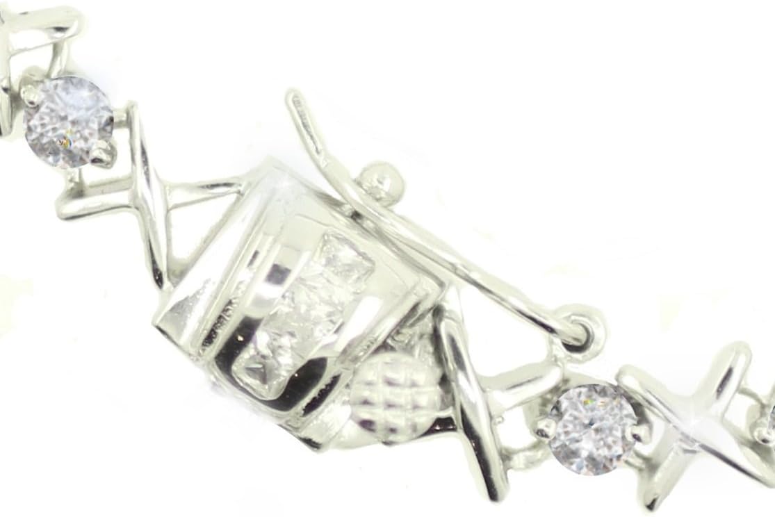 Sterling Silver Crystal Kisses Sweet 16 Bracelet