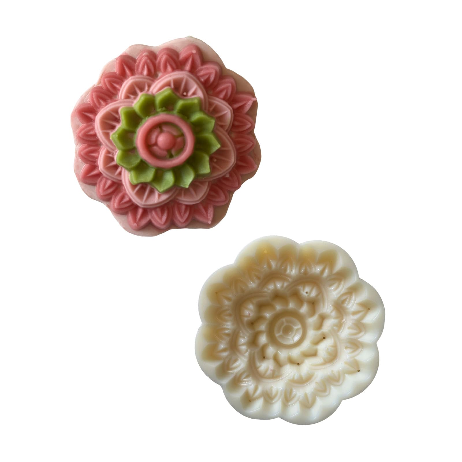 Tsophreniq MidAutumn Festival Dessert Maker 3D Flower Shape Dessert Molds Cookie Stamp Hand Press Cookie Cutter Maker
